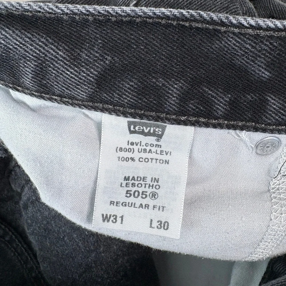 Levi's 505 Jeans Mens Size 31X30 Black Denim Straight Regular Fit Pockets Casual